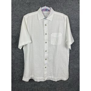 Caribbean Men's Shirt M Linen Cotton Short Sleeves Beach Wedding